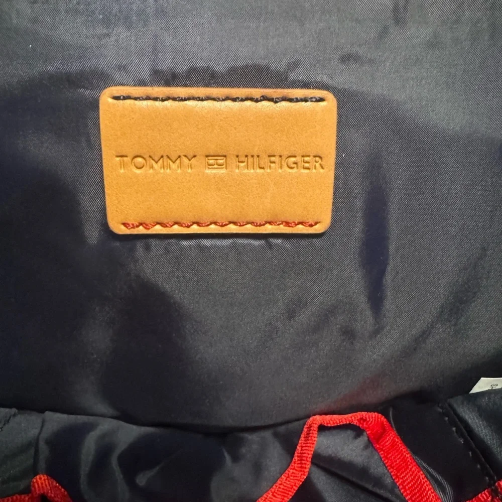 Tommy Hilfiger TH Monogram Star‑Studded Dome Backpack·Black/Gold · Faux Leather